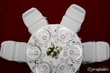 Looking down from the balcony