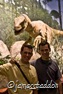 Robert and I pose in front of an animated dinosaur