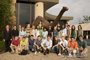 A group shot in front of the Creation Museum