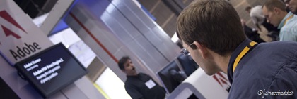 Barak listening attentively to Adobe's live tutorial