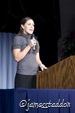 Esther giving testimony of the Lord's work in Mexico