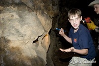 David examines a unique formation; passageways came in all shapes and sizes