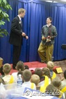 Matthew and Daniel keep their CI kids spellbound as they act out a hilarious skit
