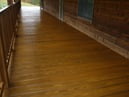 The section by the door after staining