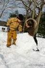 Esther and Jonathan build the snowman!