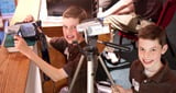 Kenan and Adam Wilkes videotape the event