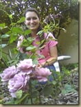 In the garden where we skyped home.