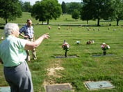 Grandma found the way for us to the grave site . . .