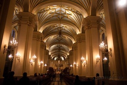 The interior of a cathedrial on the Plaza