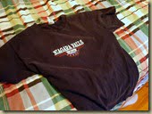 Today Jonathan regretfully realized he had grown out of this shirt. It was bought one memorable day at Niagara Falls but was made in Mexico.