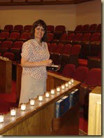 Mom setting up the candles