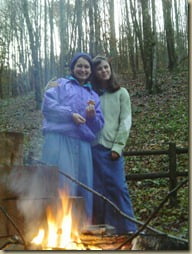 Staying warm by the bonfire