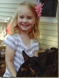 Katherine likes little puppies! She affectionately named our dog "Charlie" for the weekend. :)
