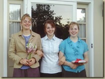 It was such a blessing to have the Shihada sisters at the same house. Here they are before delivering cookies to Mrs. Heiniger.