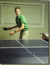 David challenging Kevin to a game of Ping Pong