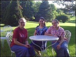 Enjoying a lovely evening with Jennifer and Sarah. It was glorious to have Sarah here for the Journey!